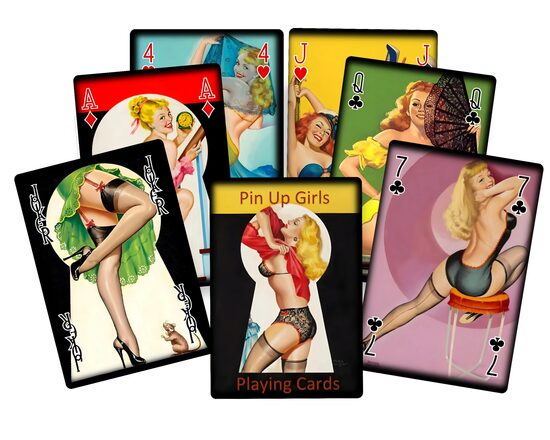 Retro Šarma Pin Up Spēļu kārtis